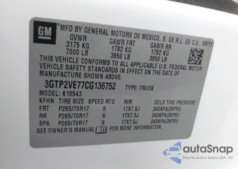 2012 GMC Sierra 1500 Sle from USA, damaged, VIN 3GTP2VE77CG136752